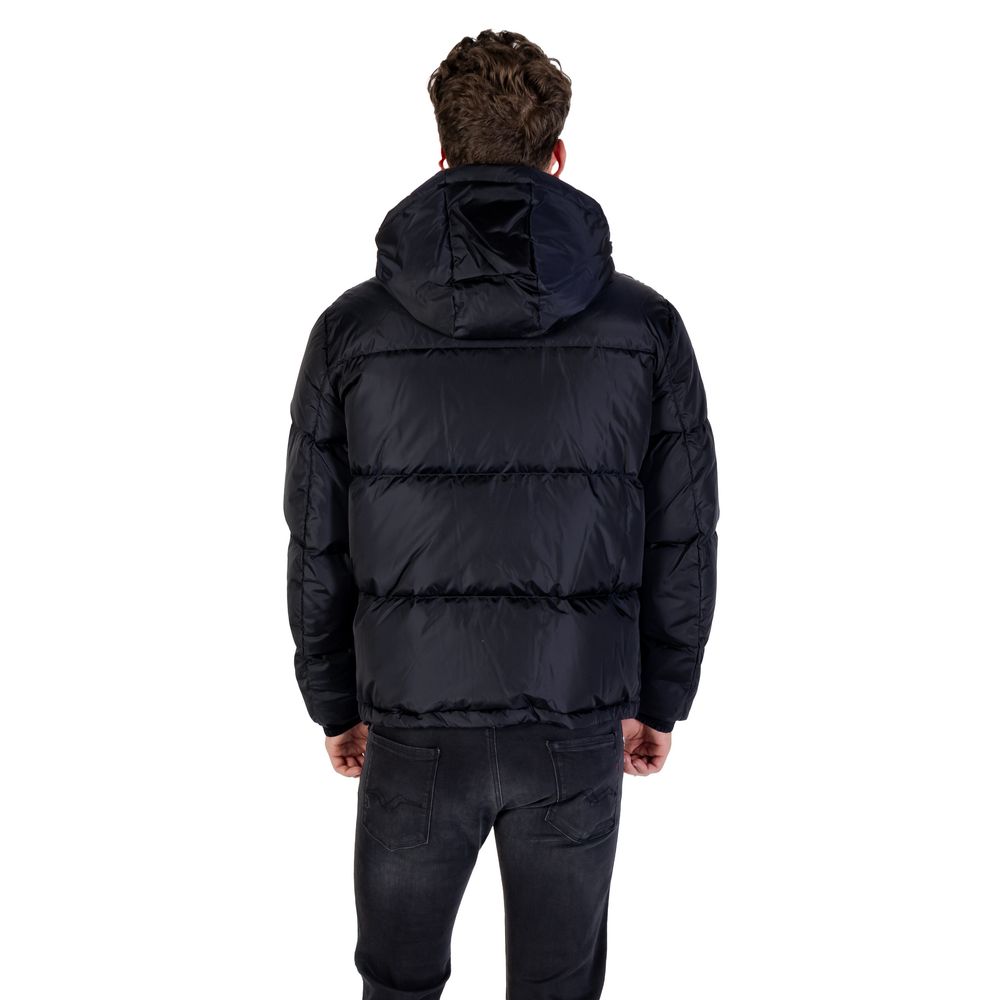 Armani Exchange Blue Polyamide Coat