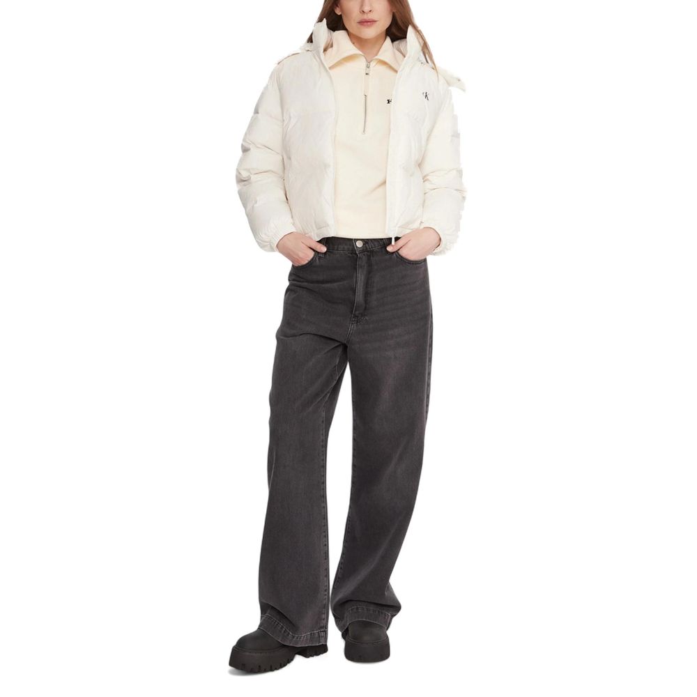 Calvin Klein Jeans Cream Polyamide Coat