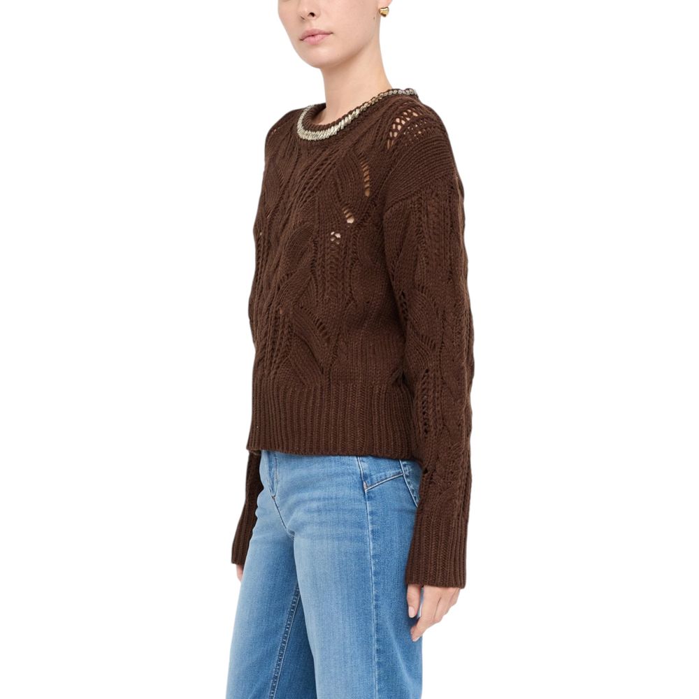 Liu Jo Brown Marabou Sweatshirt