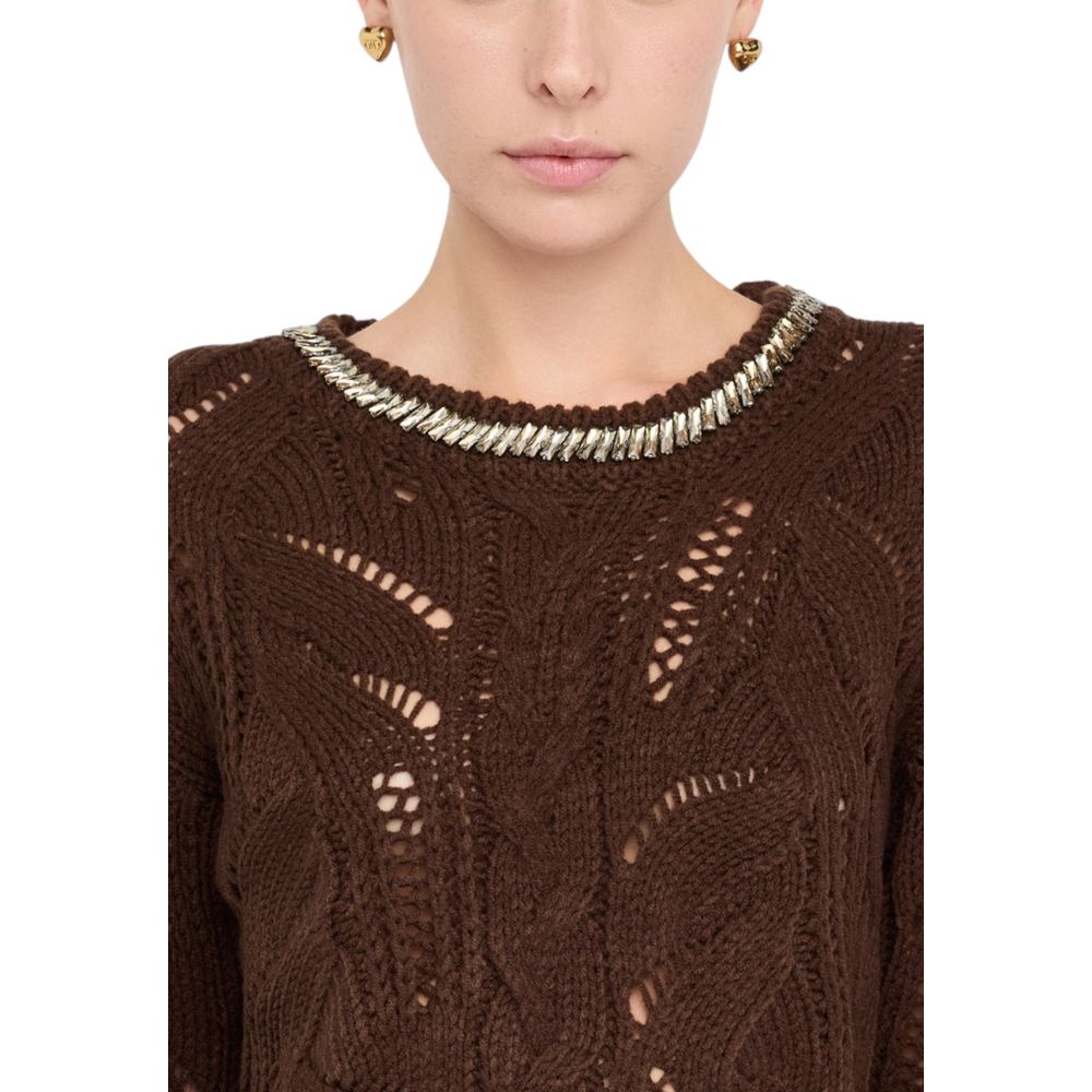 Liu Jo Brown Marabou Sweatshirt