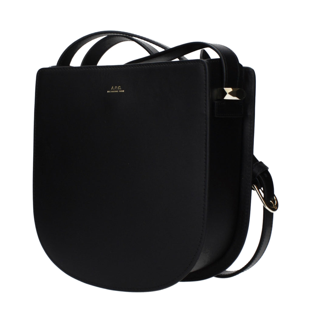 A.P.C. Black Leather Crossbody Bag