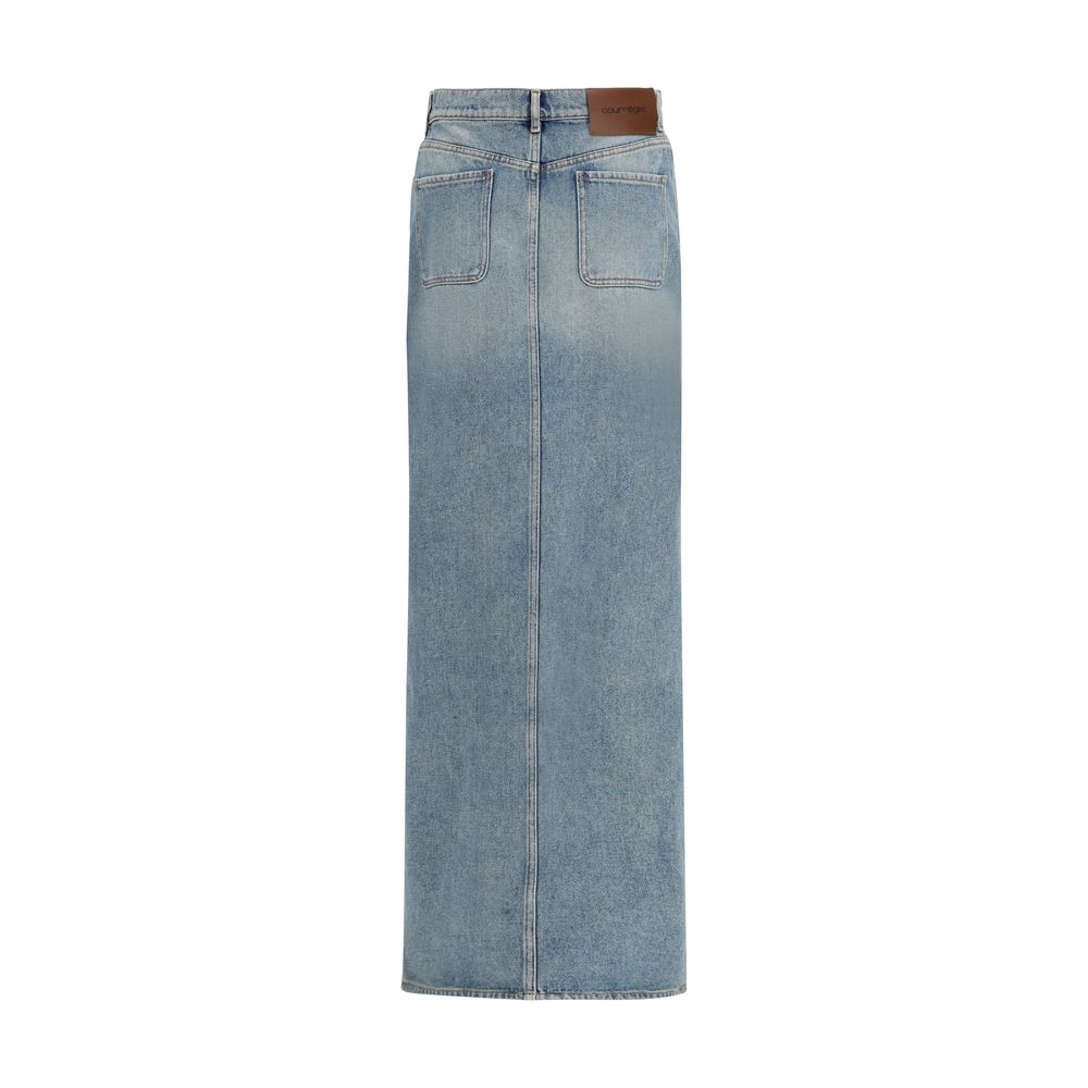 Courrèges Blue Denim Skirt