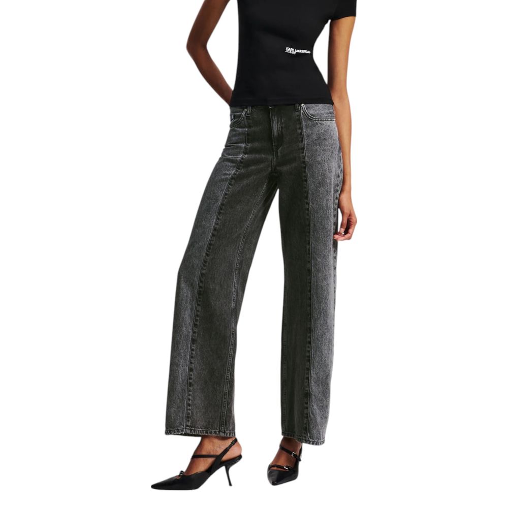 Karl Lagerfeld Black Cotton Relaxed Fit Jeans