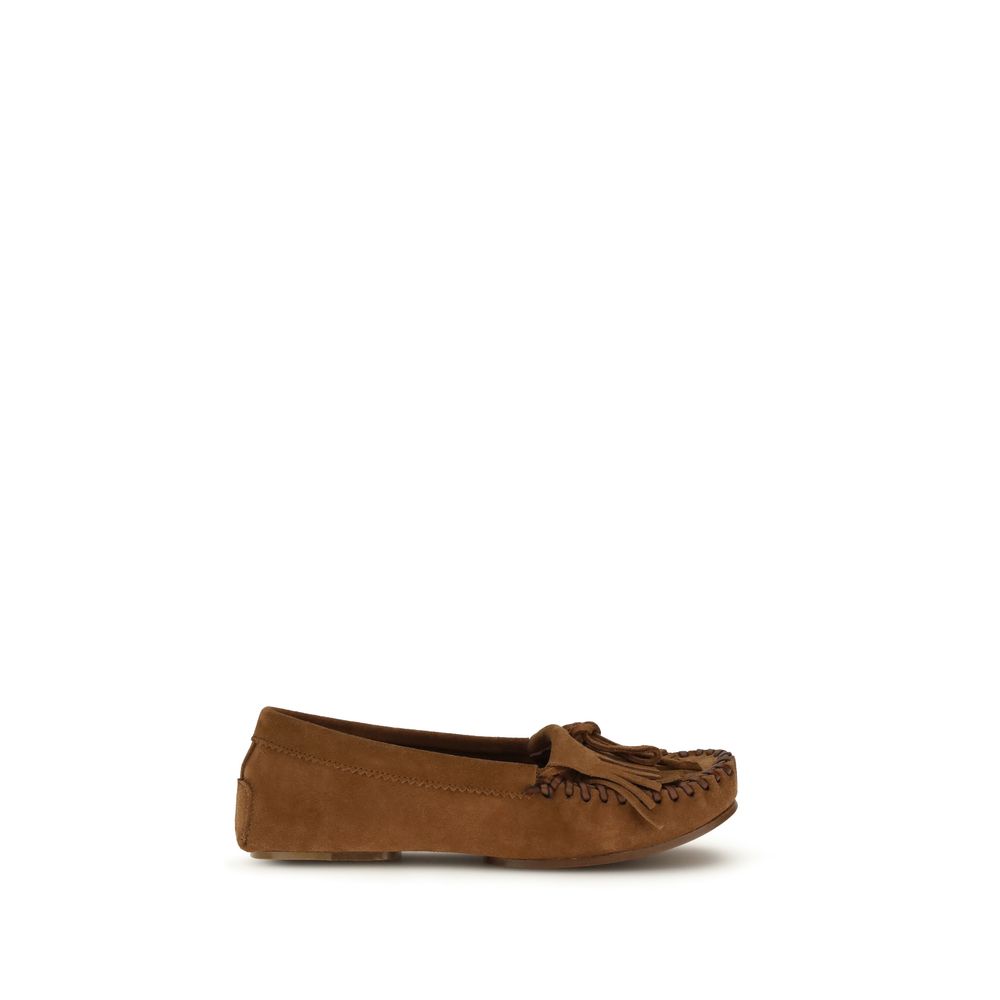 Paris Texas Brown Calf Leather Bos Taurus Slip-On Loafers