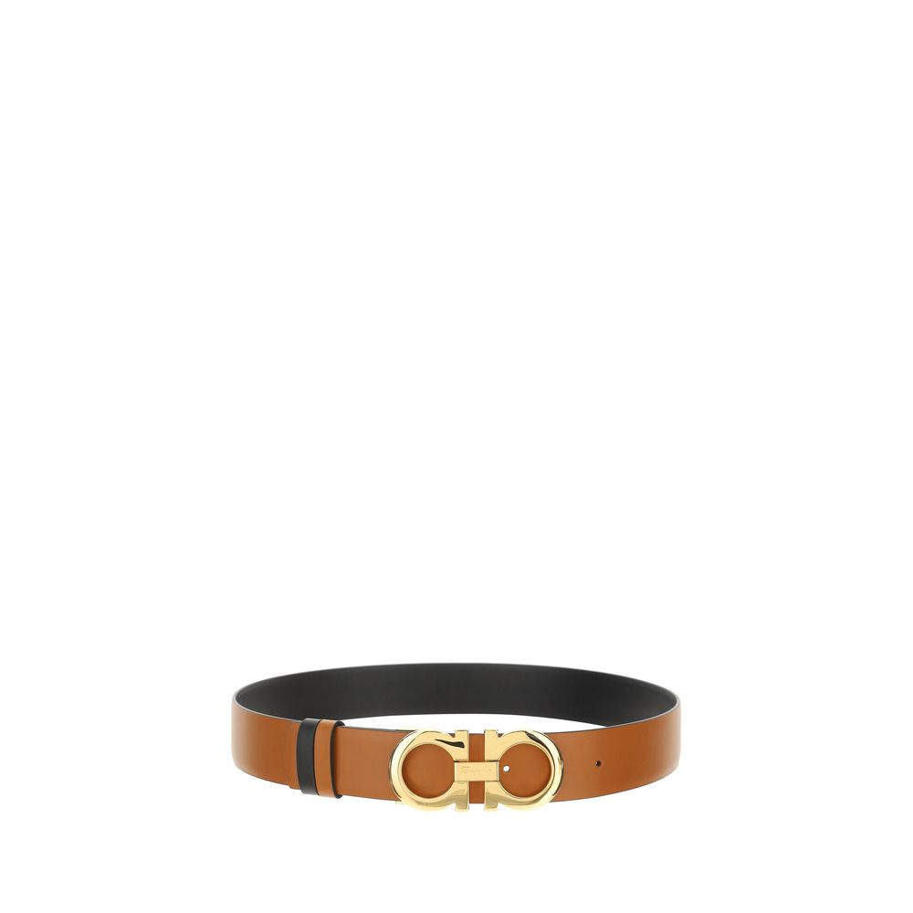 Ferragamo Brown Calf Leather Bos Taurus Regular Belt