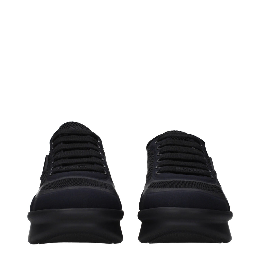 Prada Black Fabric Low Top Sneakers