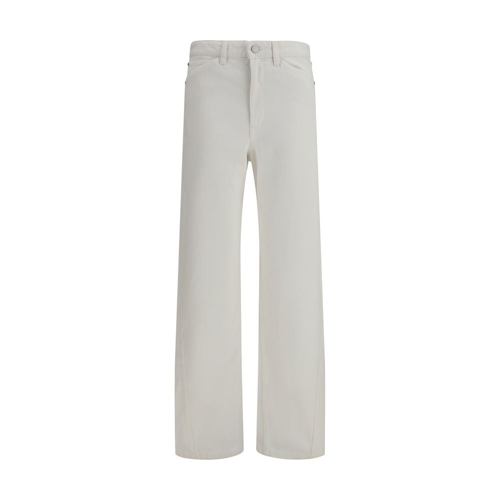 Lemaire White Cotton Casual Pants