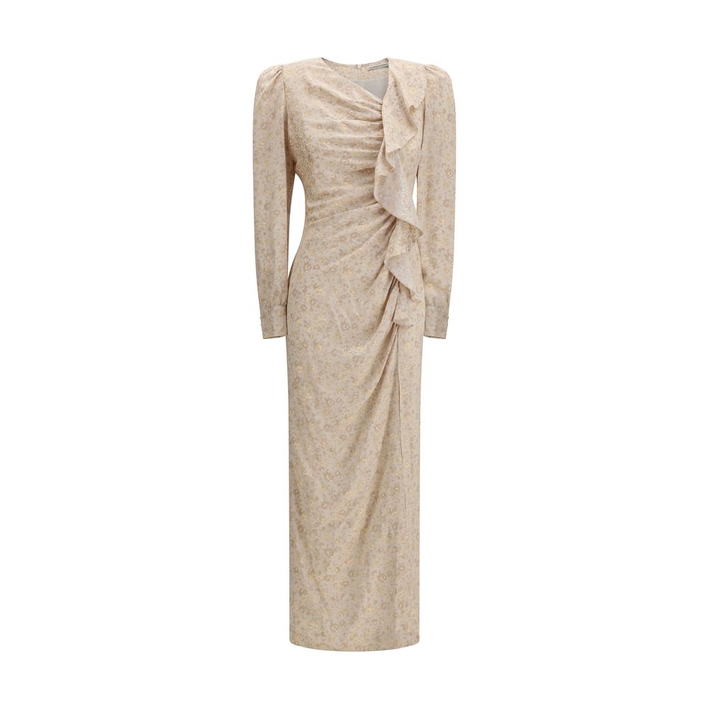Alessandra Rich Beige Silk Casual Dress