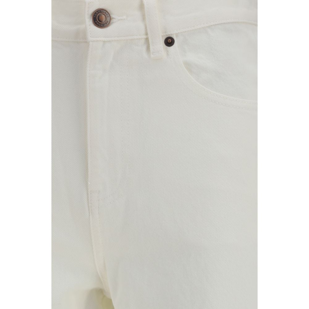 Tory Burch White Cotton Straight-Leg Jeans