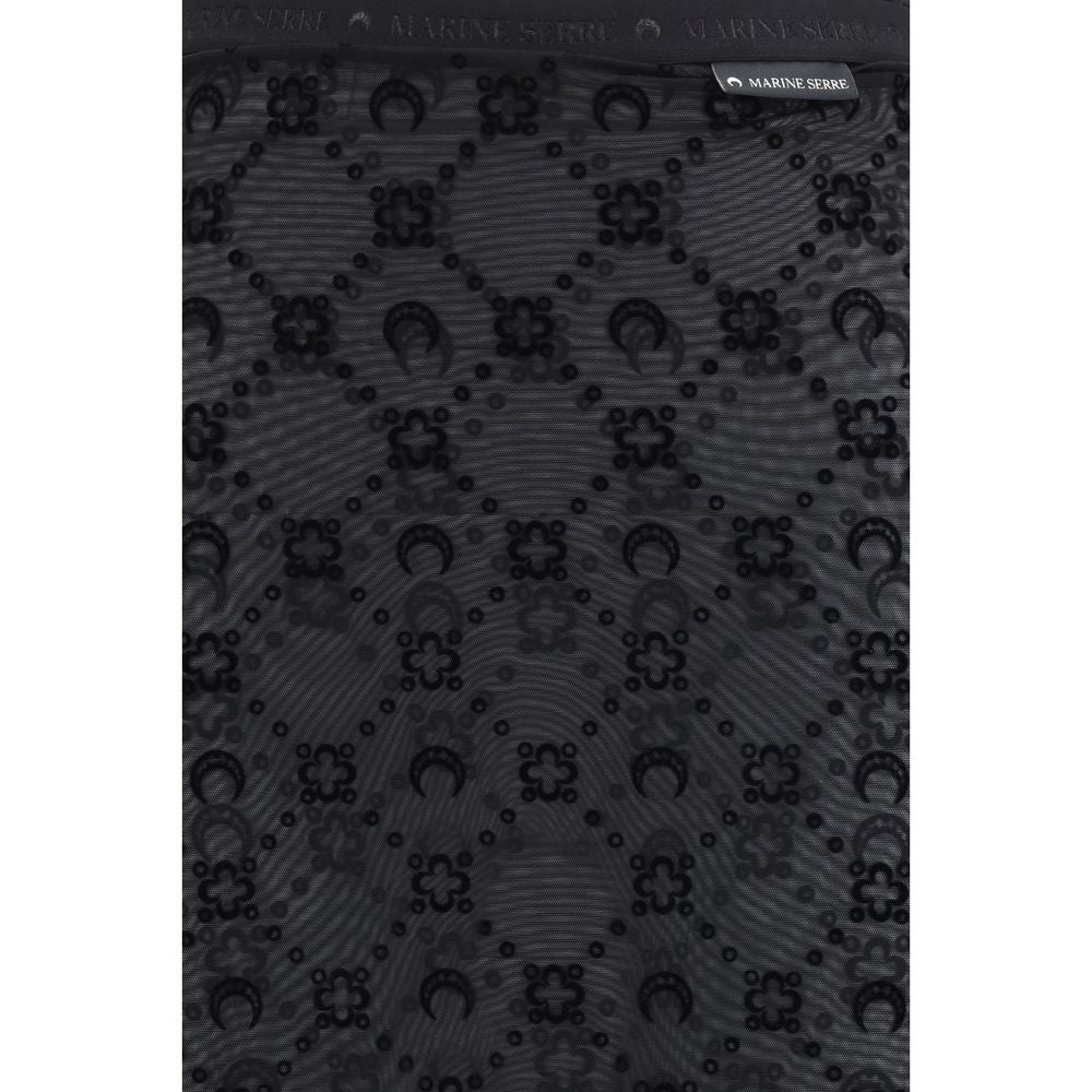 Marine Serre Black Recycled Polyamide Midi Skirt