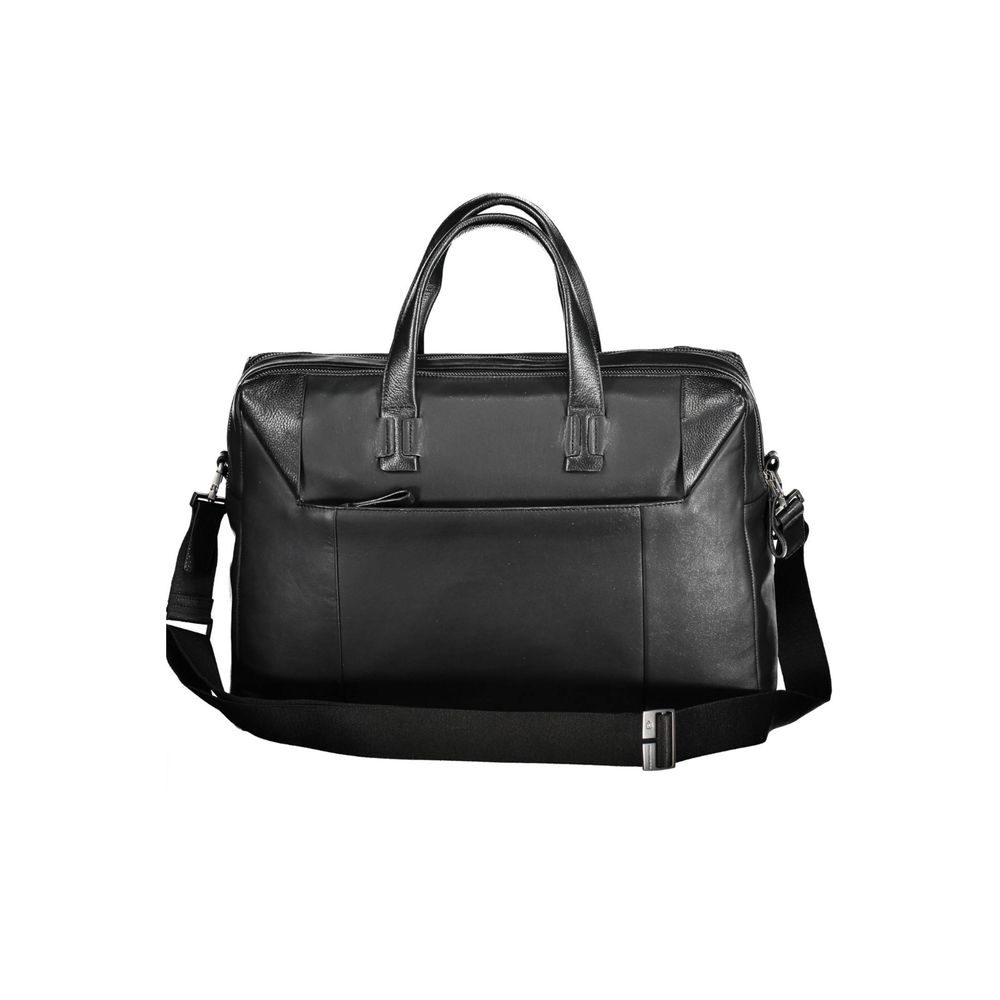 Piquadro Black Leather Men's Briefcase