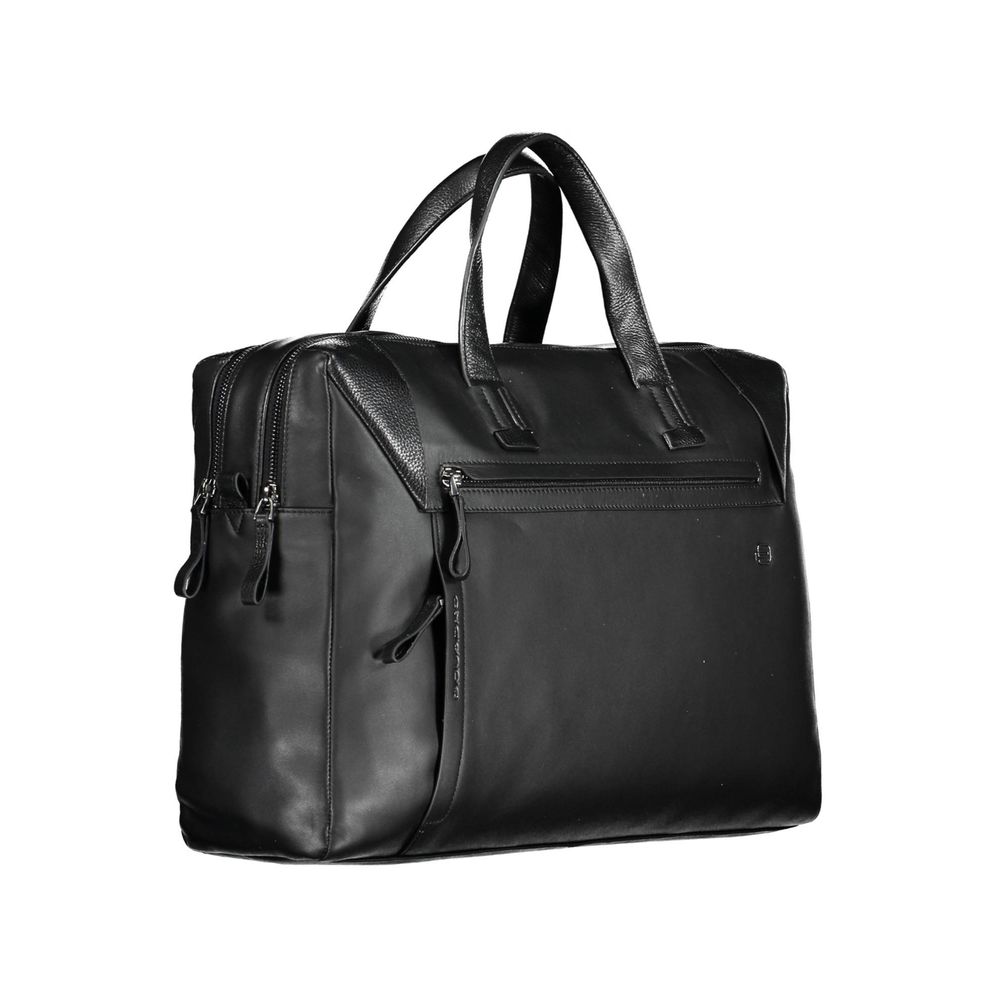 Piquadro Black Leather Men's Briefcase