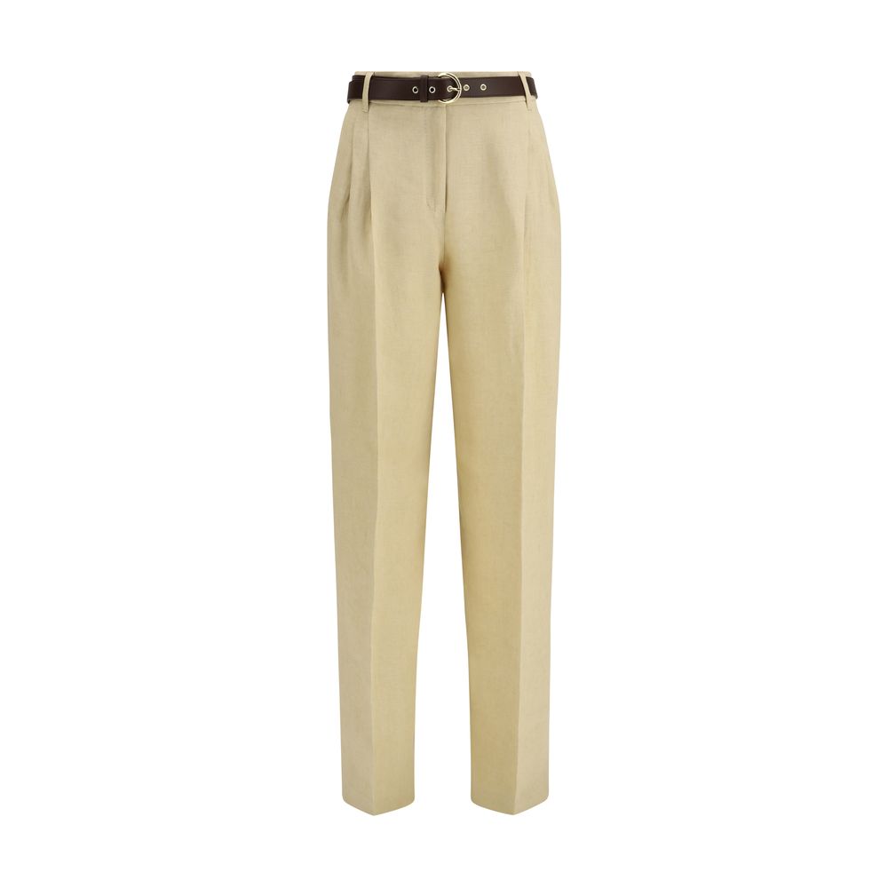 Max Mara Beige Linen Casual Pants