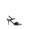 Balenciaga Black Calf Leather Bos Taurus Stiletto Heel Sandals
