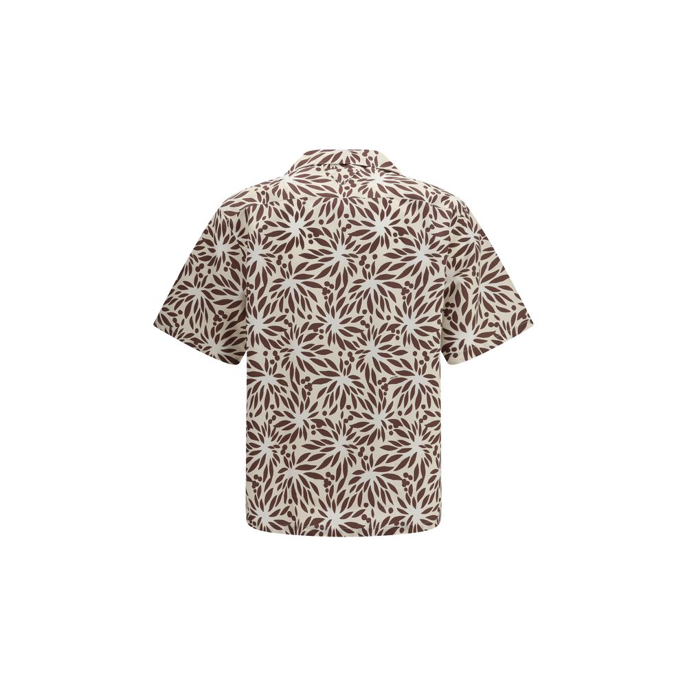 Prada Brown Cotton Pattern Shirt