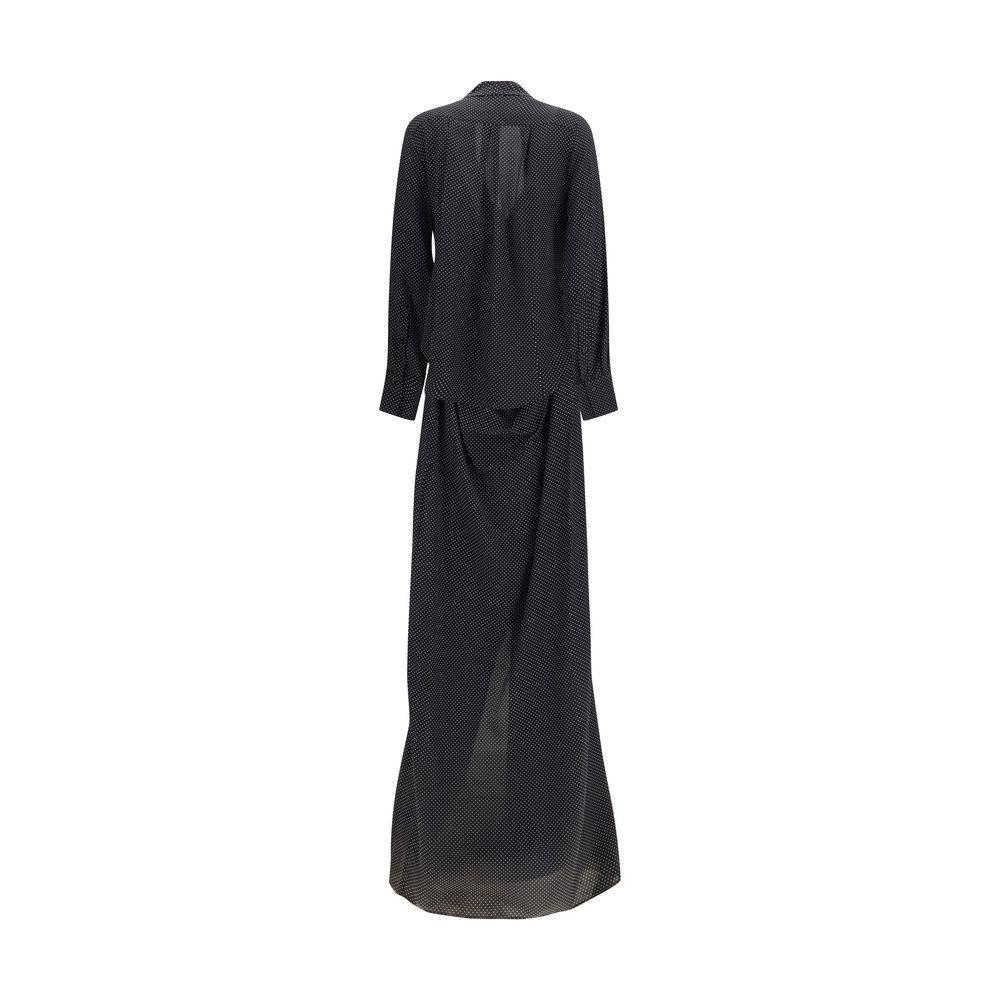 SA SU PHI Black Silk Long Dress