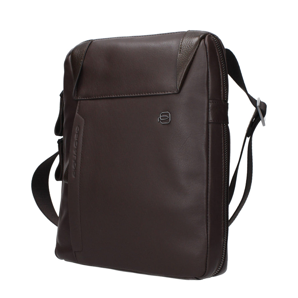 Piquadro Brown Leather Crossbody Bag