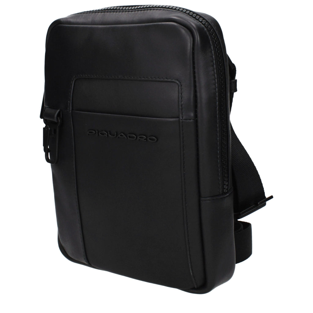 Piquadro Black Leather Crossbody Bag