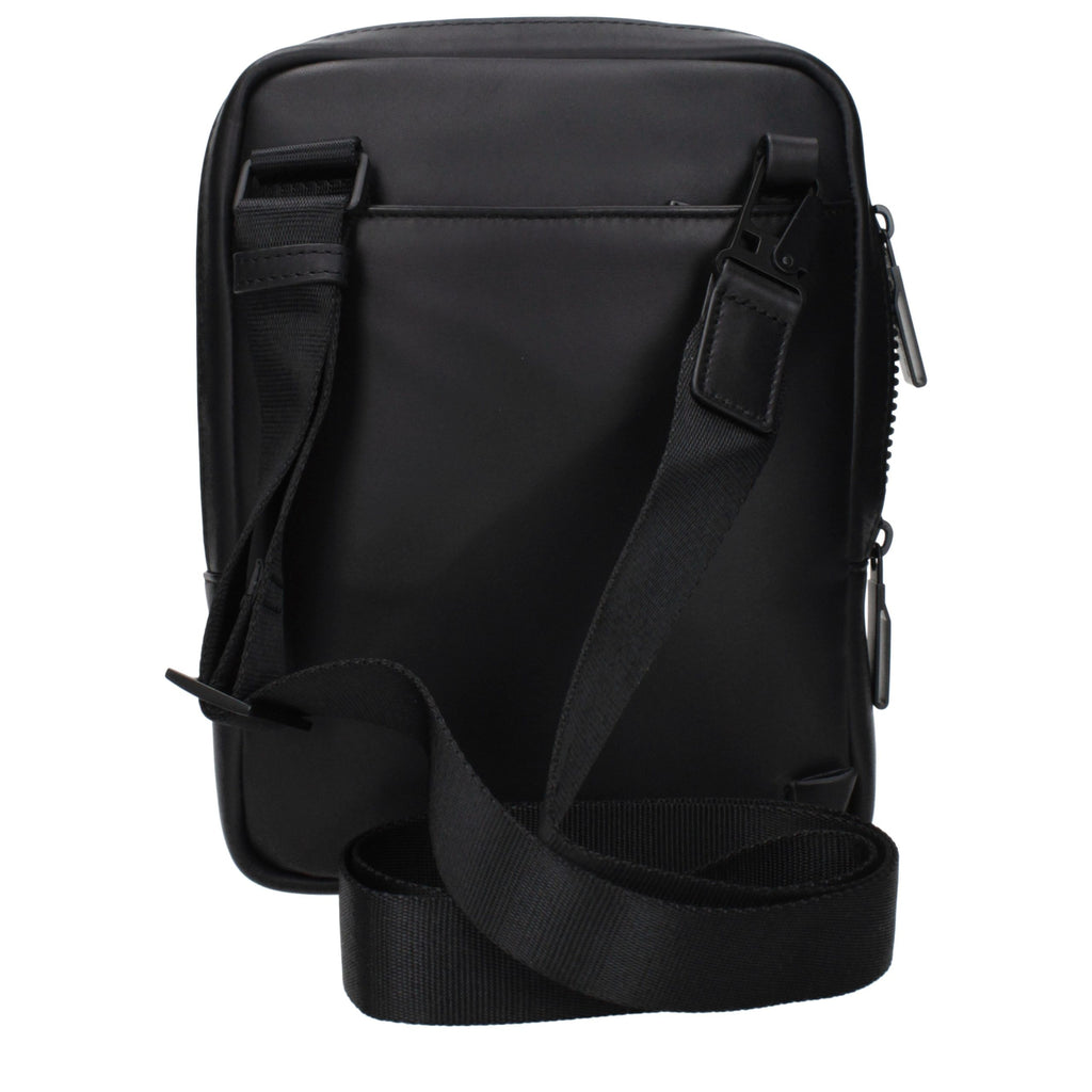 Piquadro Black Leather Crossbody Bag