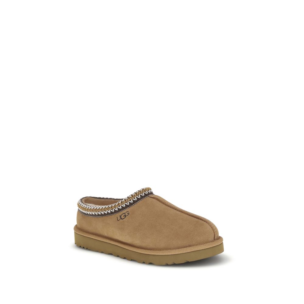 UGG Beige Calf Leather Bos Taurus Mules
