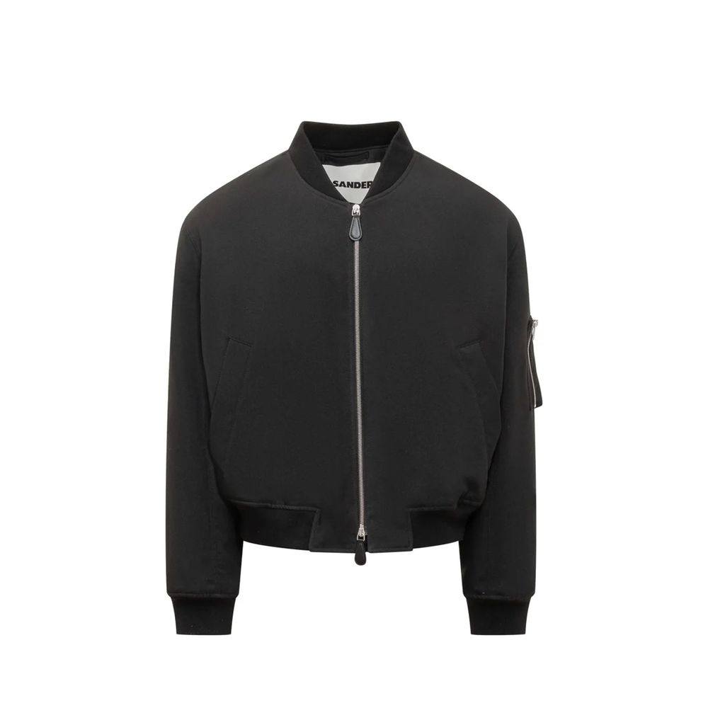 Jil Sander Black Polyester Bomber