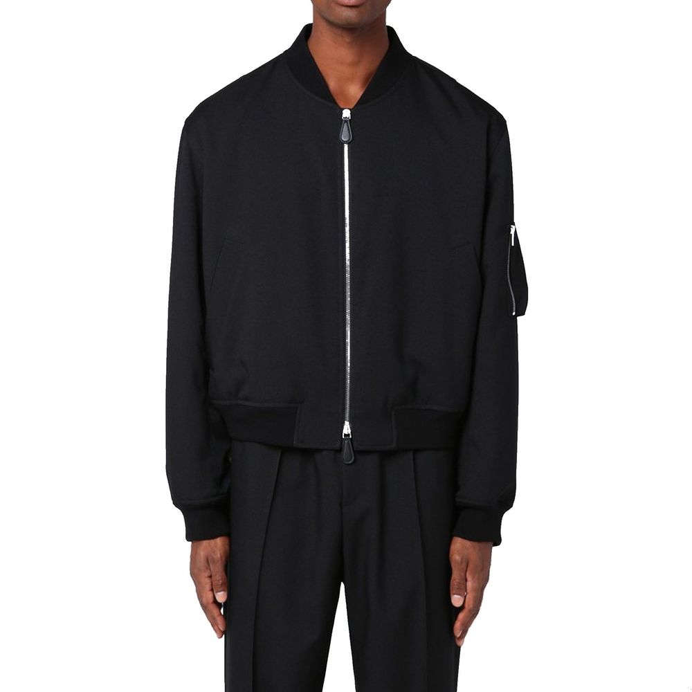 Jil Sander Black Polyester Bomber