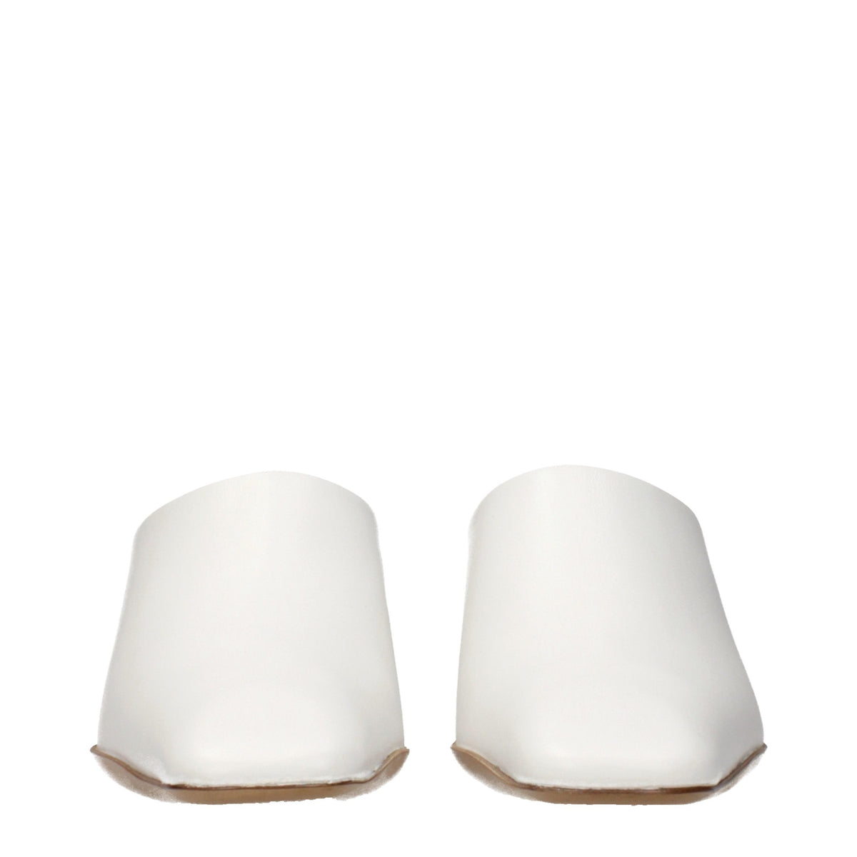 Jil Sander White Leather Slippers