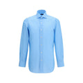 Finamore Blue Cotton Pattern Shirt