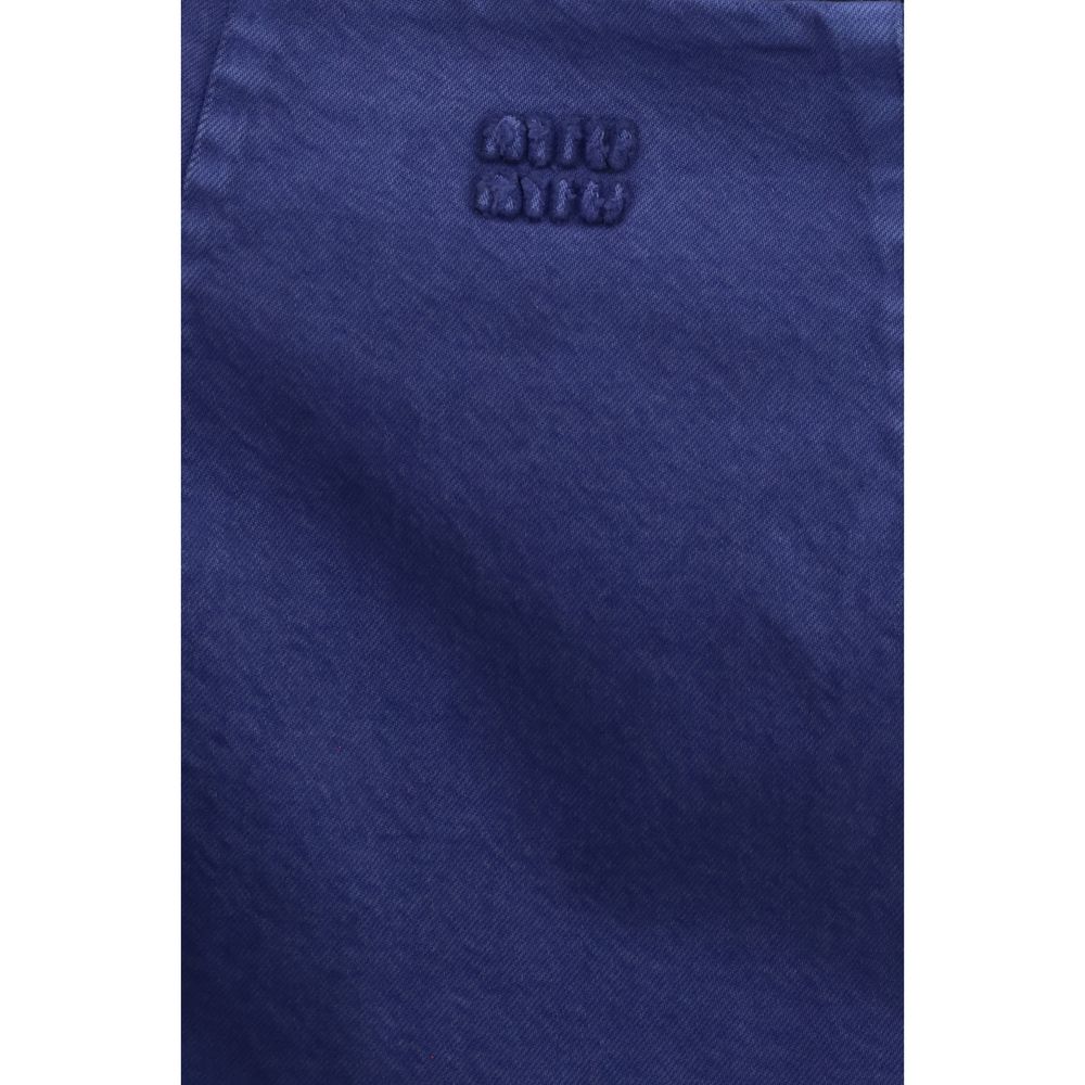 Miu Miu Blue Cotton Casual Dress