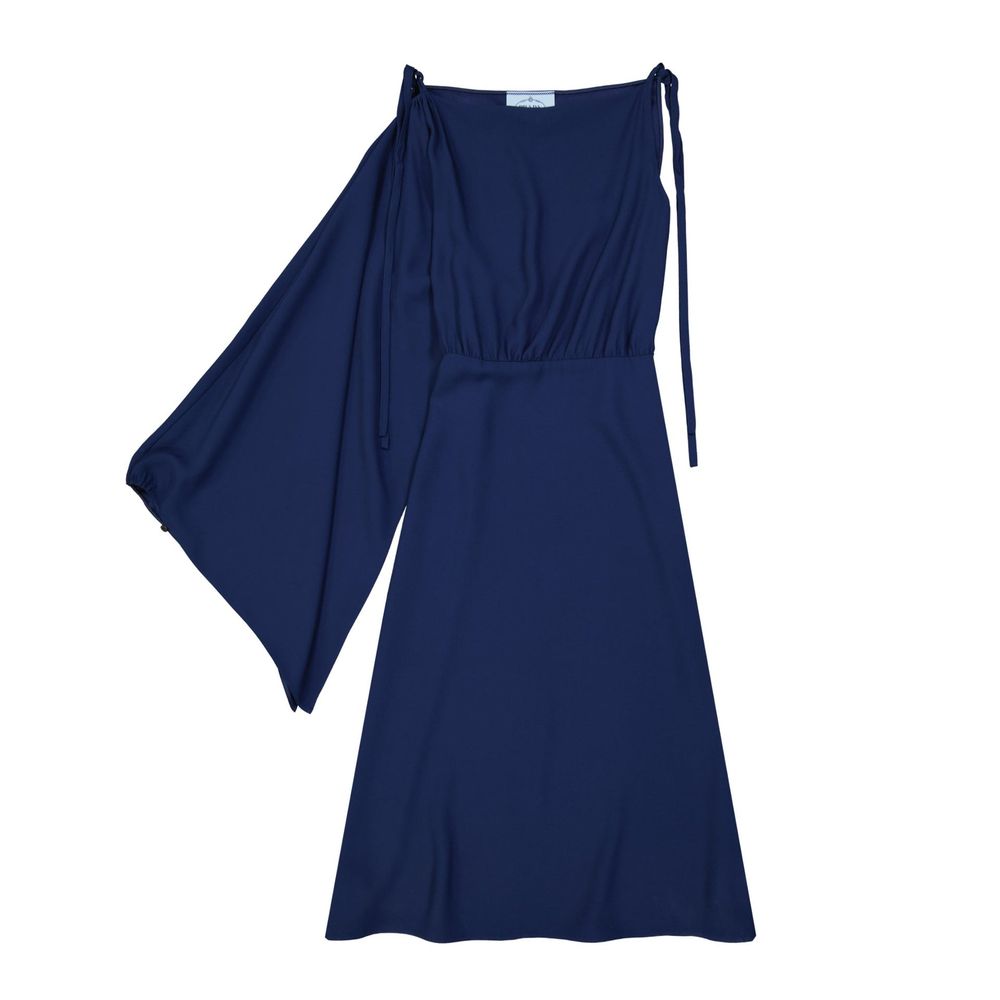 Prada Blue Acetate Cocktail Dress