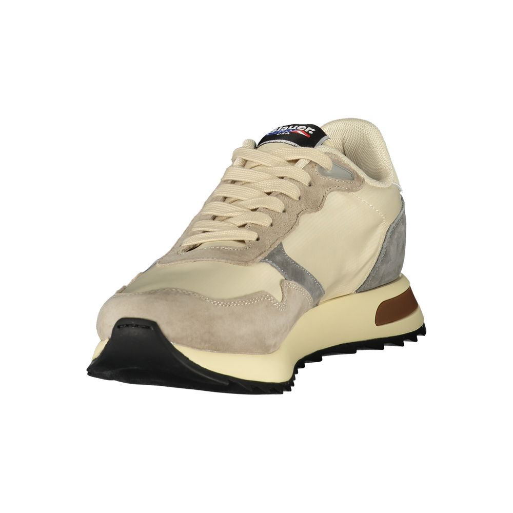 Blauer Beige Polyester Mens Sneaker