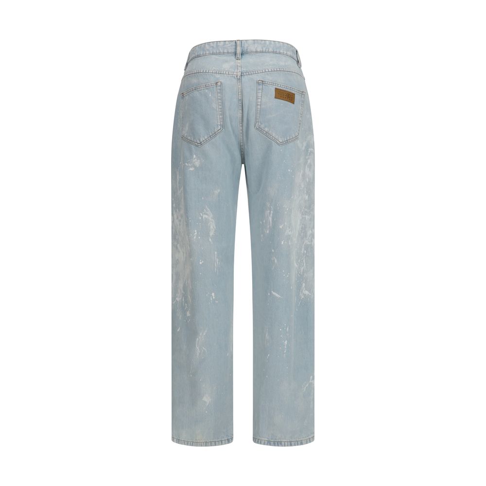 MM6 Blue Cotton Straight-Leg Jeans