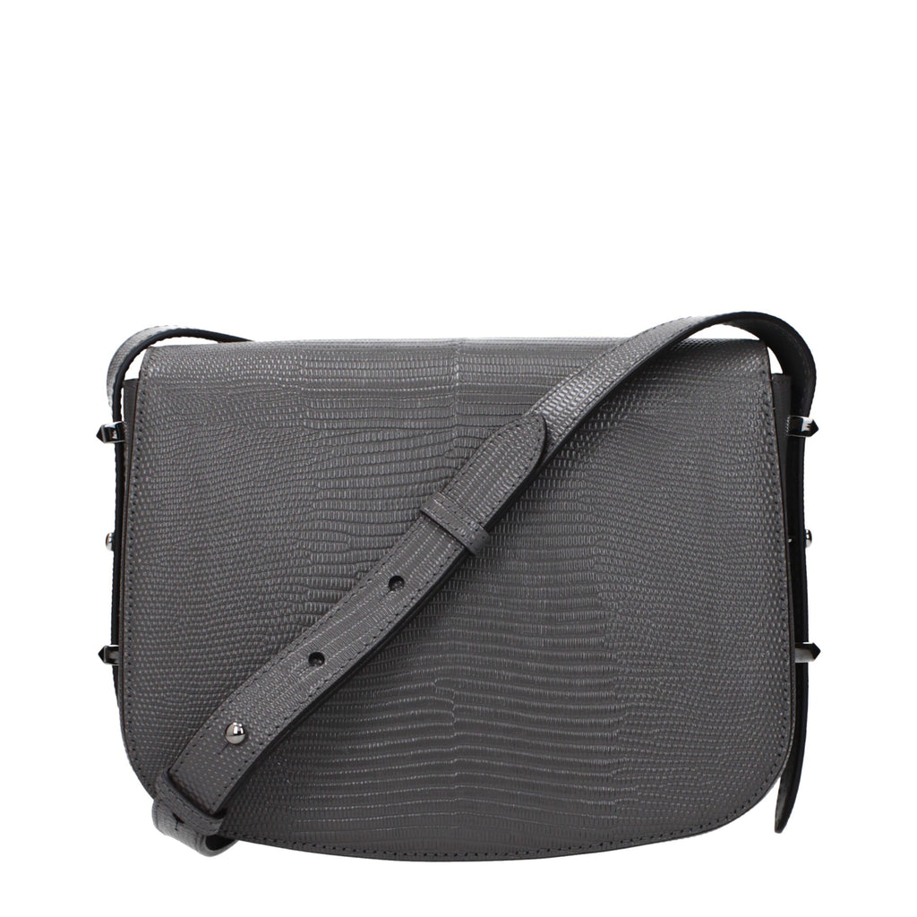 Jimmy Choo Gray Leather Crossbody Bag