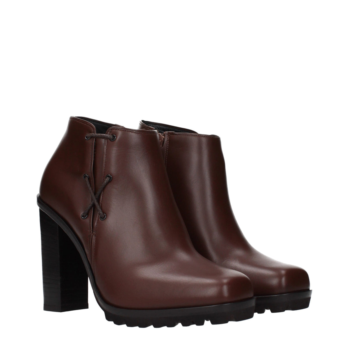 Max Mara Brown Leather Ankle Boots