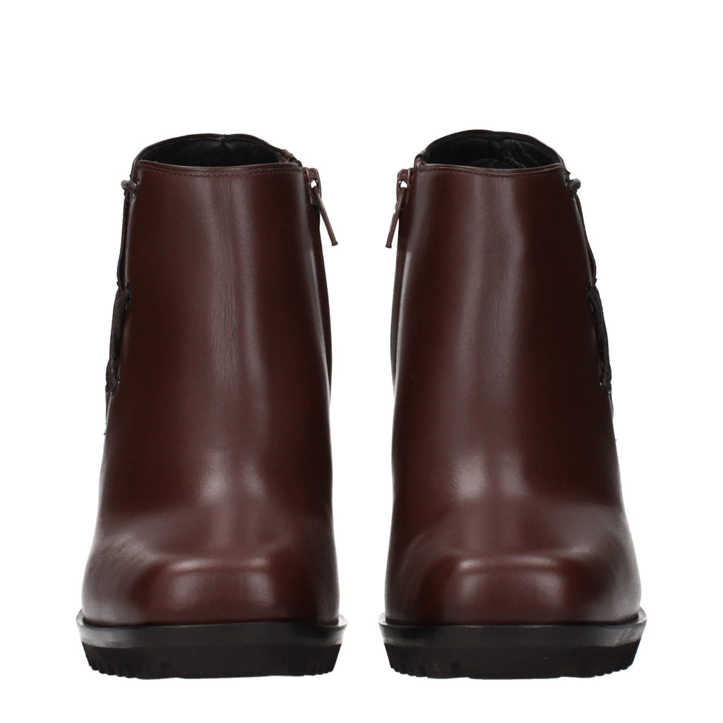 Max Mara Brown Leather Ankle Boots