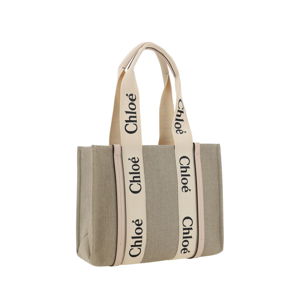 Chloé Beige Linen Handbag