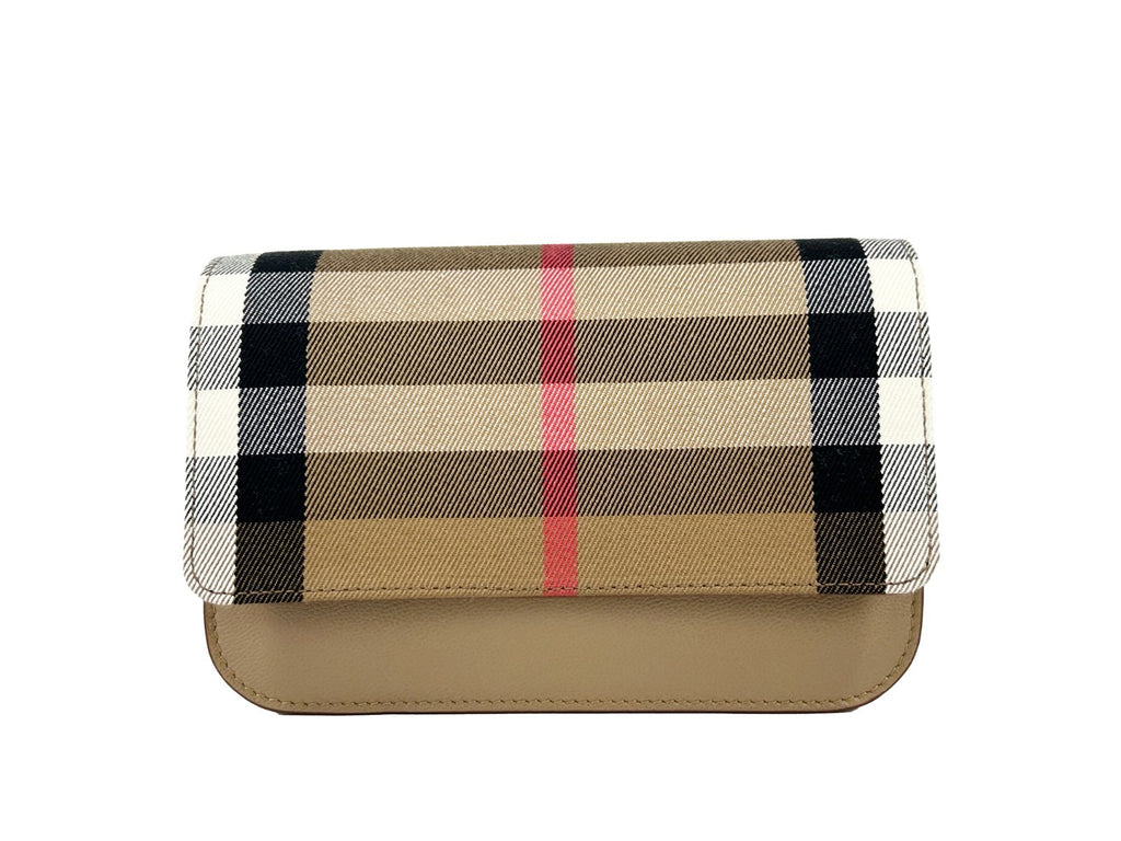 Burberry Small Leather Madison Crossbody Check Bag