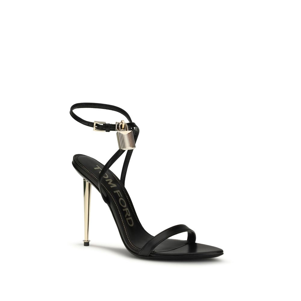 Tom Ford Black Goatskin Stiletto Heel Sandals