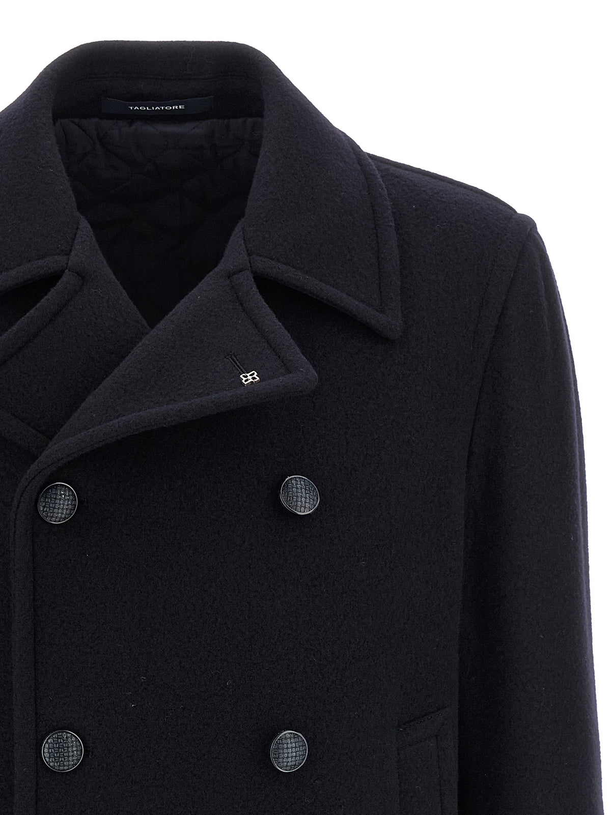 Tagliatore Blue Wool Coat
