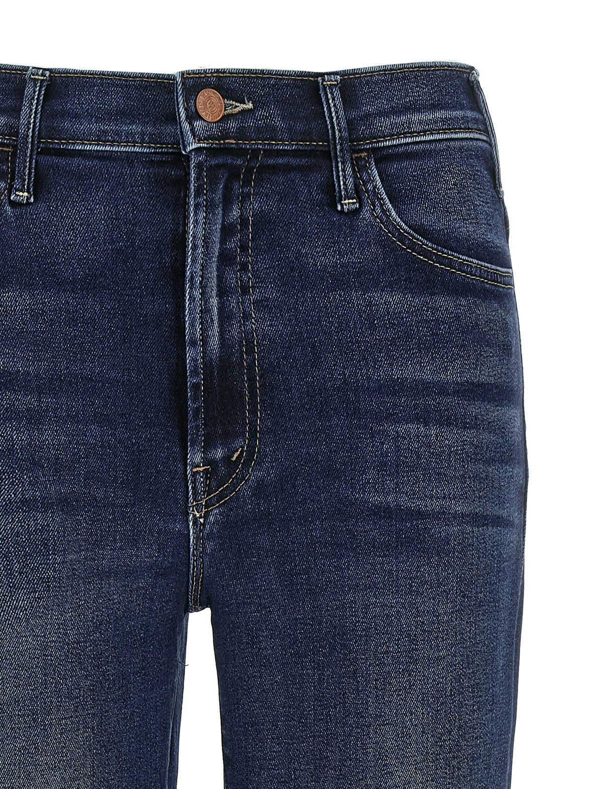 Mother Denim Blue Cotton Flared Jeans