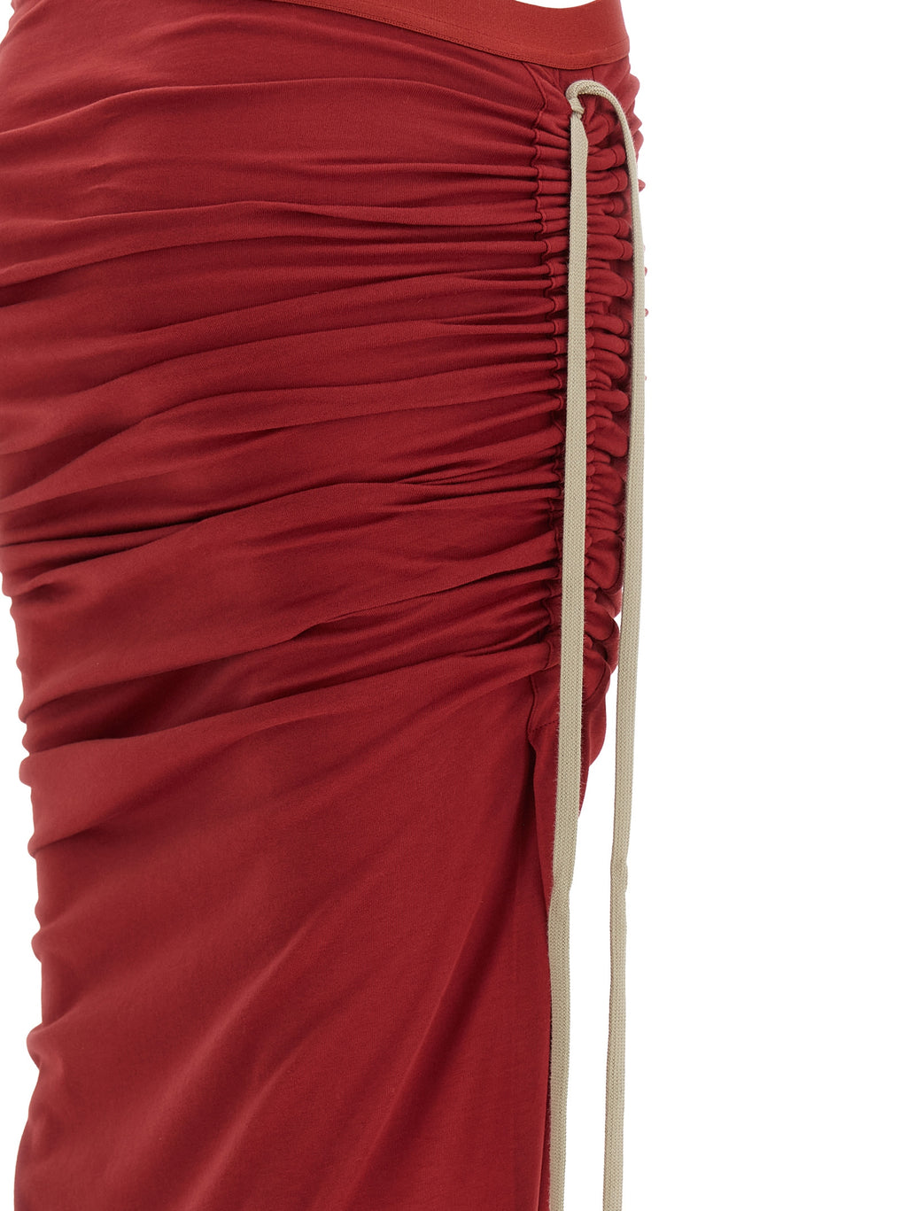 Rick Owens Red Cotton Mini Skirt