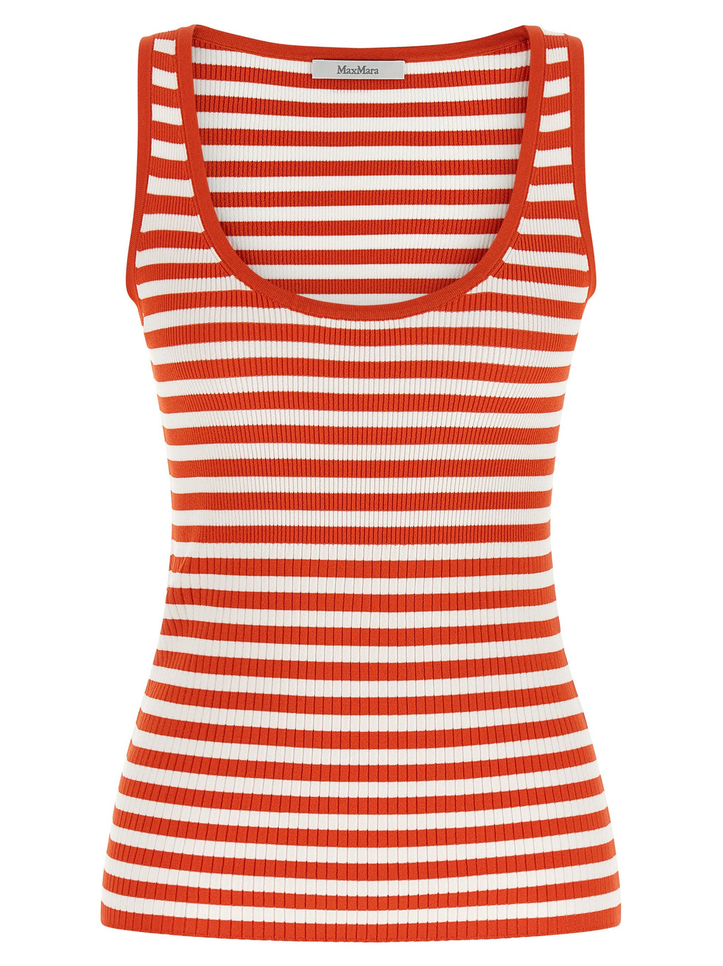 Max Mara Red Viscose Sleeveles T-Shirt