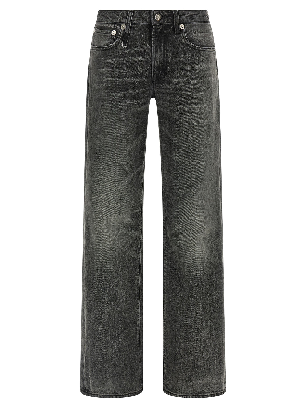 R13 Gray Cotton Straight-Leg Jeans