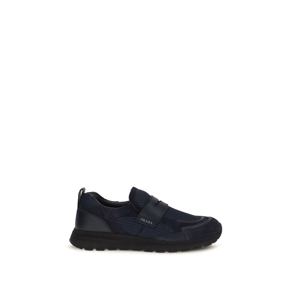 Prada Blue Polyester Athletic Sneakers