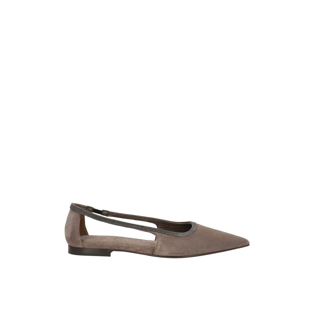Brunello Cucinelli Gray Leather Mules