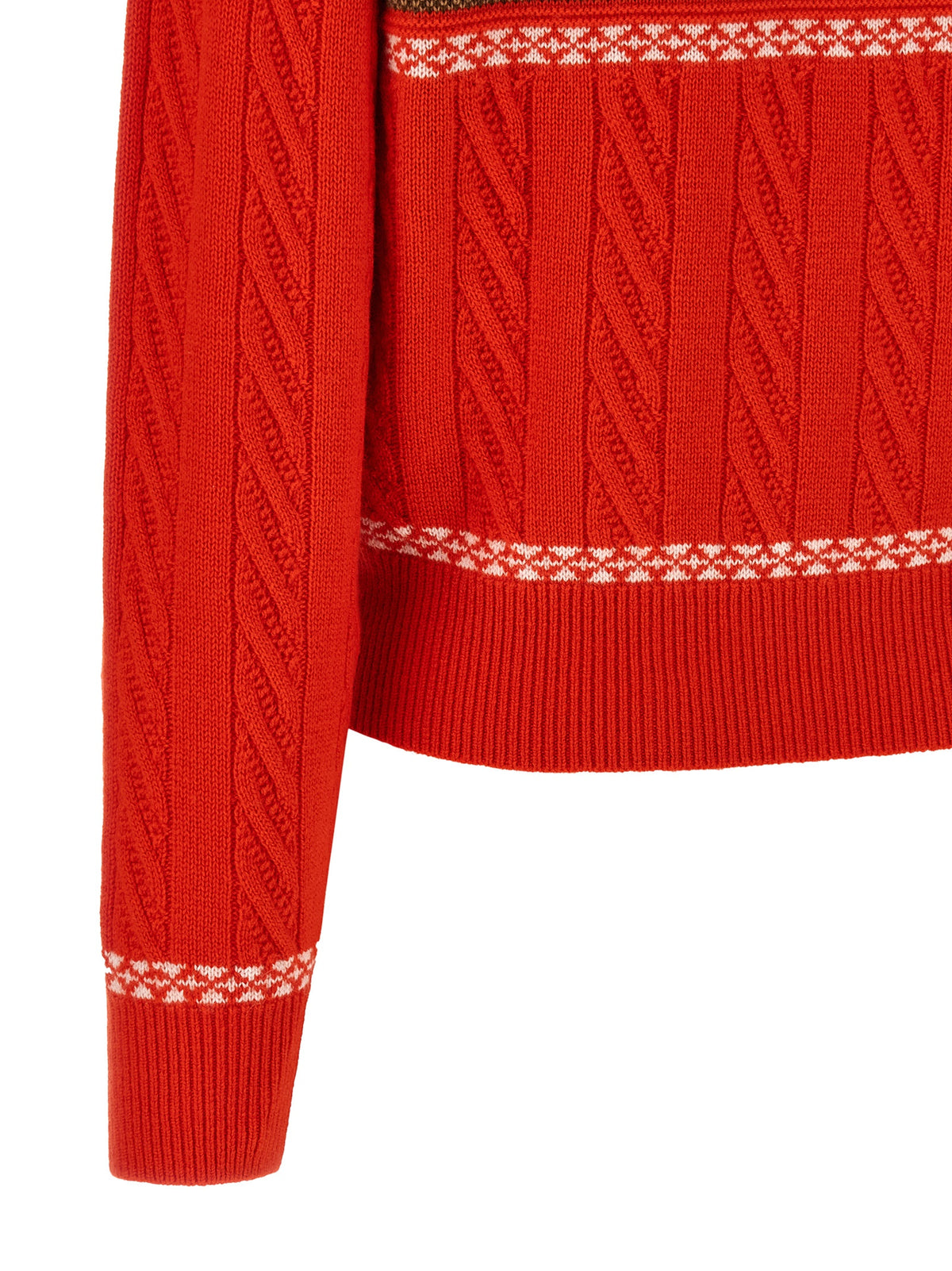 Guest in Residence Red Wool Cardigan