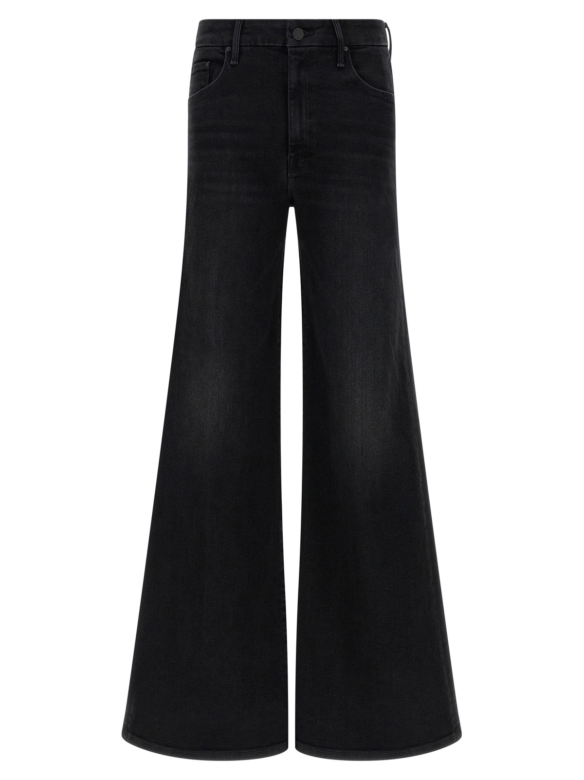 Mother Denim Black Cotton Flared Jeans