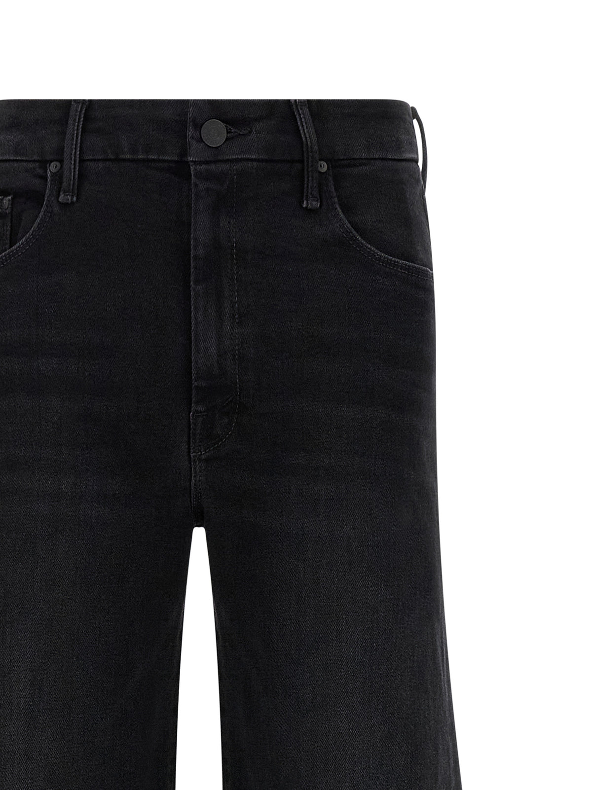 Mother Denim Black Cotton Flared Jeans