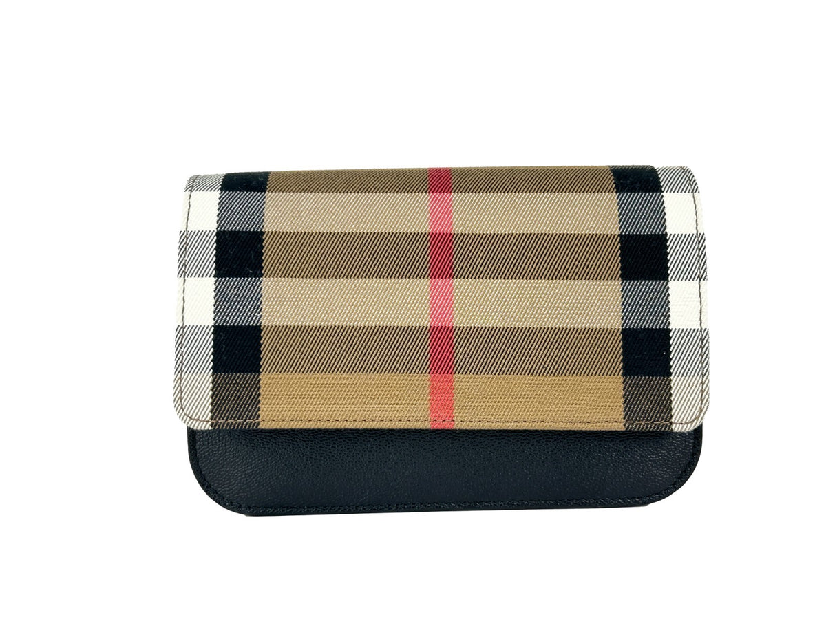 Burberry Small Leather Madison Crossbody Check Bag