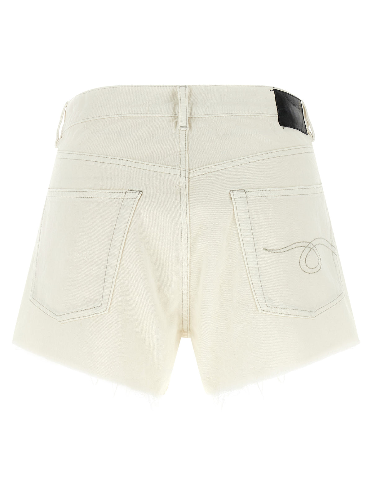 R13 White Cotton Bermuda Shorts